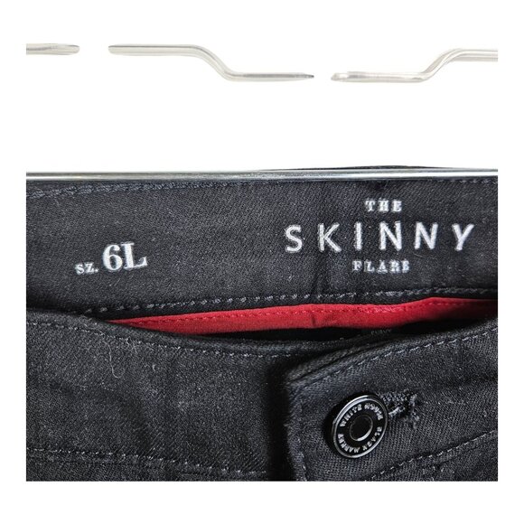 WHBM‎ White House Black Market Skinny Flare Leg Black Jeans Size 6L Long Tall - Picture 7 of 11